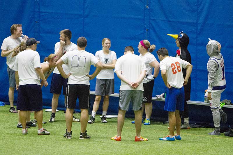 A Team Preparing for an indoor game